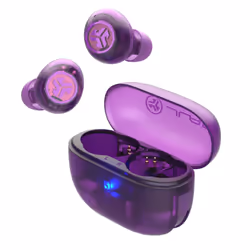 JLab Go Pop ANC Casque True Wireless Stereo (TWS) Ecouteurs Appels/Musique Bluetooth Violet, Transparent