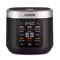 Cosori 5.0-Quart Rice Cooker, Noir, LED, Tactile, 1000 W, 120 V, 60 Hz