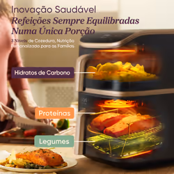 Cosori KOSP0040EUN friteuse Unique 10,8 L Autonome 2630 W Friteuse d’air chaud Noir, Or