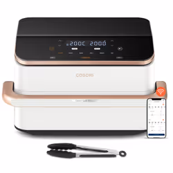 Cosori Dual Blaze Twinfry Chef Edition, Friteuse d’air chaud, 10 L, 35 °C, 240 °C, Double, Or rose, Blanc