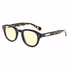 Gunnar Optiks Emery, Ovale, Jouer, Noir, Jaune, Acétate, Grande taille, Ambre