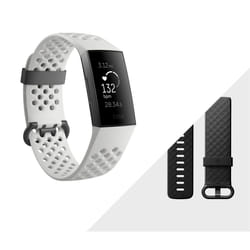 Fitbit Charge 3 Special Edition OLED Bracelet connecté Graphite, Blanc