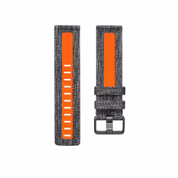 Fitbit FB171WBGYTAS accessoire intelligent à porter sur soi Bande Charbon de bois, Orange Aluminium, Synthétique