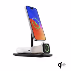 Chargeur Sans Fil Qi2 - Twelve South - HiRise 3 Deluxe - Compatible MagSafe - 3-en-1 - Noir