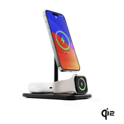 Chargeur Sans Fil Qi2 - Twelve South - HiRise 3 Deluxe - Compatible MagSafe - 3-en-1 - Noir