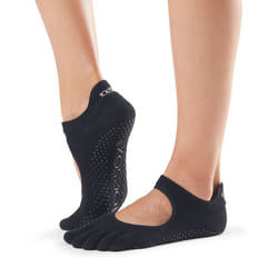 ToeSox Full Toe Bellarina Grip Femelle Chaussettes de football Noir 1 paire(s)