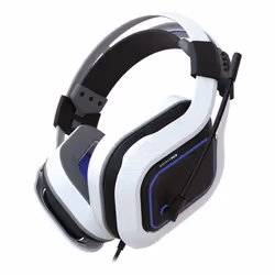 Gioteck HC9, Avec fil, Jouer, Casque, Bleu, Blanc