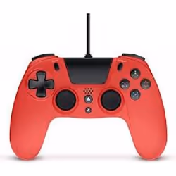 Gioteck VX-4, Manette de jeu, PlayStation 4, Croix directionnelle, Analogique/Numérique, Avec fil, Rouge