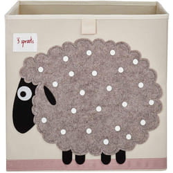 Sac et bac à jouets - Coffre à jouet Mouton - 100% Polyester - Gris - 33x33x33 cm