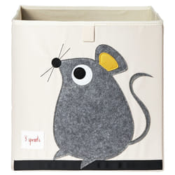3 Sprouts SP3UBXMOU Boîte de rangement Carré Polyester Beige, Gris