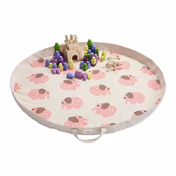 3 Sprouts Elephant play mat bag, Tapis de jeux pour bébé, Coton, Rose