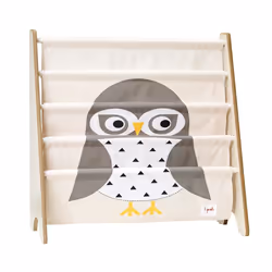 3 Sprouts SP3IRKOWL, Beige, Gris, Bibliothèque à compartiments, Garçon/Fille, Image, Panneaux MDF, Polyester, 4 étagères
