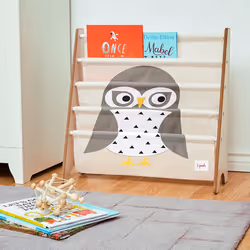 3 Sprouts SP3IRKOWL bibliothèque pour enfants 4 étagères Beige, Gris Bibliothèque à compartiments