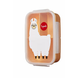 3 Sprouts Llama bento box Boîte de rangement alimentaire Polypropylène (PP), Silicone Pêche 1 pièce(s)
