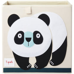 3 Sprouts Panda storage box Panier de rangement Rectangulaire Polyester Noir, Blanc