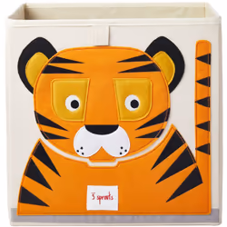 3 Sprouts Tiger storage box, Panier de rangement, Orange, Rectangulaire, Polyester, Image, Intérieure, Universel