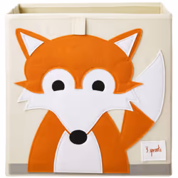 3 Sprouts Fox storage box, Panier de rangement, Orange, Rectangulaire, Polyester, Image, Intérieure, Universel