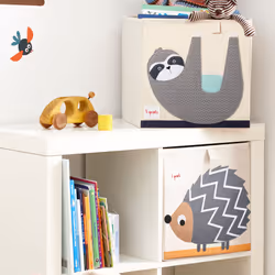 3 Sprouts SP3IBXSLO Boîte de rangement Carré Polyester Beige, Noir, Bleu, Gris, Blanc