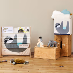 3 Sprouts SP3IBXSLO Boîte de rangement Carré Polyester Beige, Noir, Bleu, Gris, Blanc