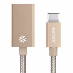 Kanex USB-C - USB-A 21cm, 0,21 m, USB C, USB A, USB 3.2 Gen 1 (3.1 Gen 1), Mâle/Femelle, Or