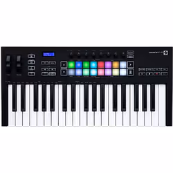 Novation Launchkey 37, 37 touche(s), Boutons, Rotatif, Glissière, Multicolore, Noir, USB, 555 mm