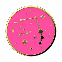 PopSockets Enamel Aries, Grip, Or, Rose, Métal, Universel, 38,8 mm, 38,8 mm