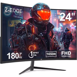 Ecran PC Gamer Z-EDGE UG24 Incurvé 24 180 Hz FHD(1920x1080) 1ms MPRT FreeSync 1650R VA 300cd/m² HDMI 2.1& DP 1.4