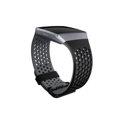 Fitbit FB-164SBBKS Bande Noir Aluminium, Élastomère