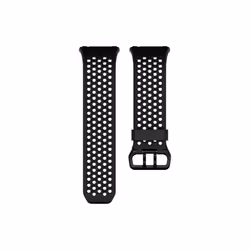 Fitbit FB-164SBBKS Bande Noir Aluminium, Élastomère