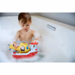 Green Toys Rescue Boat & Helicopter Bâteau de bain Bleu, Rouge, Blanc, Jaune - Vue supplémentaire 7