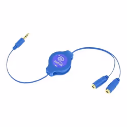 ReTrak EUCABLESPLBU, 3,5mm, Mâle, 2 x 3.5mm, Femelle, 0,9 m, Bleu