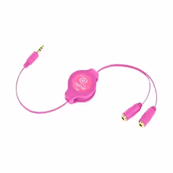 ReTrak EUCABLESPLPK, 3,5mm, Mâle, 2 x 3.5mm, Femelle, 0,9 m, Rose