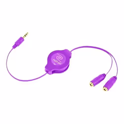 ReTrak EUCABLESPLRL, 3,5mm, Mâle, 2 x 3.5mm, Femelle, 0,9 m, Violet