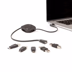 ReTrak ETPRU6M câble USB 1,8 m USB 1.1 USB A USB C/Micro-USB B/Mini-USB B/Lightning Noir