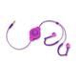 Écouteurs intra-auriculaires - RETRAK - Retractable - Rose et violet - Sport - Filaire