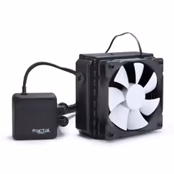 Fractal Design T12, Refroidisseur de liquide tout-en-un, 12 cm, 87,6 cfm, Noir, Blanc