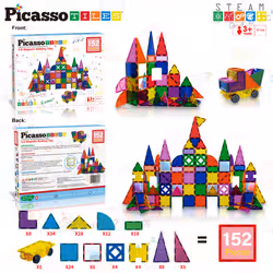 PicassoTiles 152pc Magnetic Tiles set - Vue supplémentaire 6
