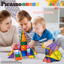 PicassoTiles 152pc Magnetic Tiles set - Vue supplémentaire 7