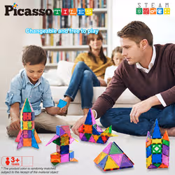 PicassoTiles 152pc Magnetic Tiles set - Vue supplémentaire 8