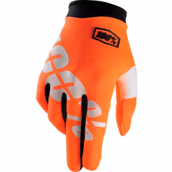 100% iTrack Gants de Motocross, blanc-orange, taille S pour Hommes
