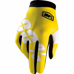 100% iTrack Gants de Motocross, blanc-jaune, taille XL pour Hommes