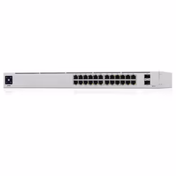 Ubiquiti UniFi 24-Port PoE Géré L2/L3 Gigabit Ethernet (10/100/1000) Connexion Ethernet, supportant l'alimentation via ce port (PoE) 1U Argent