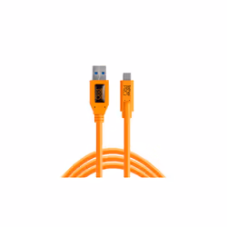 Tether Tools CUC3215-ORG, 4,6 m, USB A, USB C, USB 3.2 Gen 1 (3.1 Gen 1), 5000 Mbit/s, Orange