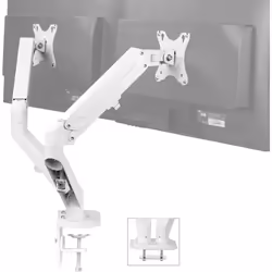 Support double écran blanc à bras pneumatique STAND-V102OW de VIVO
