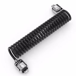 Compulocks Dual Head Coiled Cable Keyed Lock, 2 clés, Acier galvanisé, Noir
