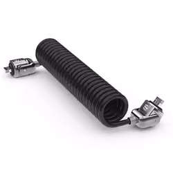 Compulocks Dual Head Coiled Cable Keyed Lock câble antivol Noir
