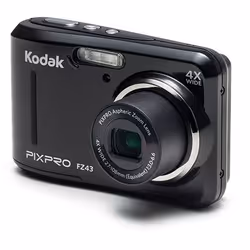 Kodak PIXPRO FZ43-BK, 16,15 MP, 4608 x 3456 pixels, CCD (dispositif à transfert de charge), 4x, HD-Ready, Noir