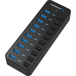 Sabrent HB-BU10 hub & concentrateur USB 3.2 Gen 1 (3.1 Gen 1) Type-C 5000 Mbit/s Noir