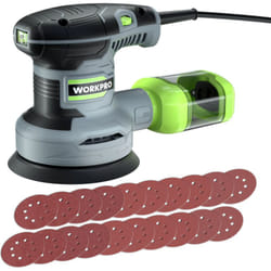 Workpro - Ponceuse Excentrique 125mm, Ponceuse Rotative à Vitesse Réglable(Vitesse à vide: 7000-13000 tr/min), Ponceuse Orbitale Filaire 300W avec