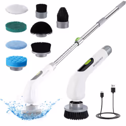 Nettoyage à Haute Efficacité: WORKPRO Brosse de nettoyage rotative a 3 vitesses réglables: 200/350/500 tr/min, équipée d’une  ...